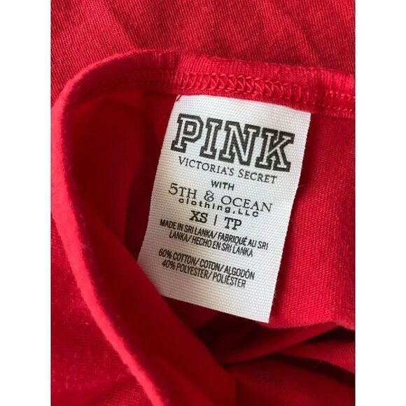 Victoria's Secret PINK Tank Top Sleeveless "Let's Go Nats" Red Workout Size XS - Picture 6 of 6